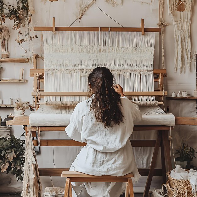 atelier de broderie cu lumină caldă